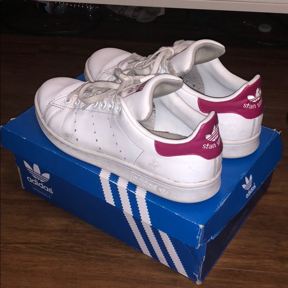 White & Pink Stan Smiths